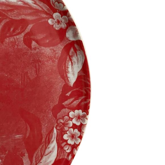 Neiman Marcus NOBLE FUR 10in Porcelain Dinner Plates In Gift Box Red White Set 2 - Picture 10 of 14